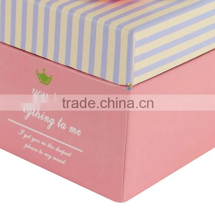 wholesale lovely pink cardboard packaging the gift box