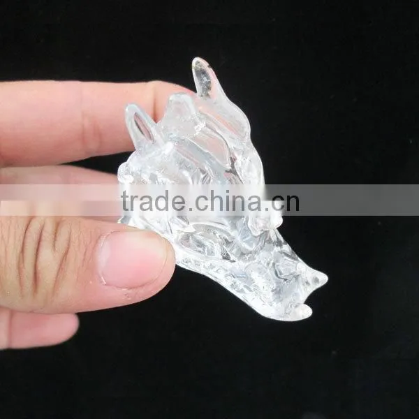Natural Crystal Quartz Stone Dragon Skull for Sale