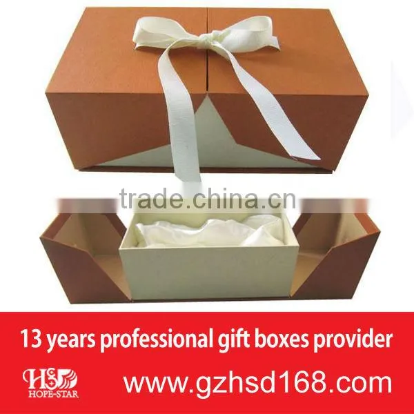 2014 new product luxury paper packaging perfume box &silk white foam cosmetics containers