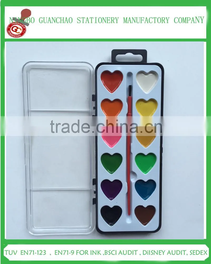 watercolor paint set , heart shaped watercolor paint set