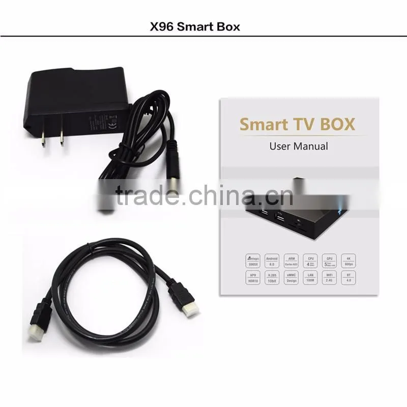 New arrival google android 6.0 tv box Amlogic S905X TV Box X96 with kodi fully loaded