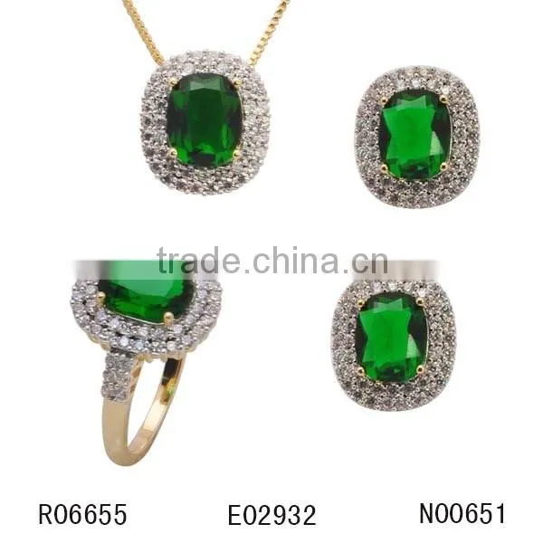 Newest White Gold Plating 2016 Christmas Jewellery Women Necklace Gemstone Jewelry Set