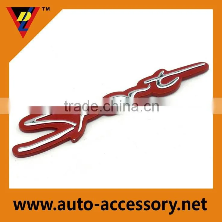 Red color sport custom emblems for cars