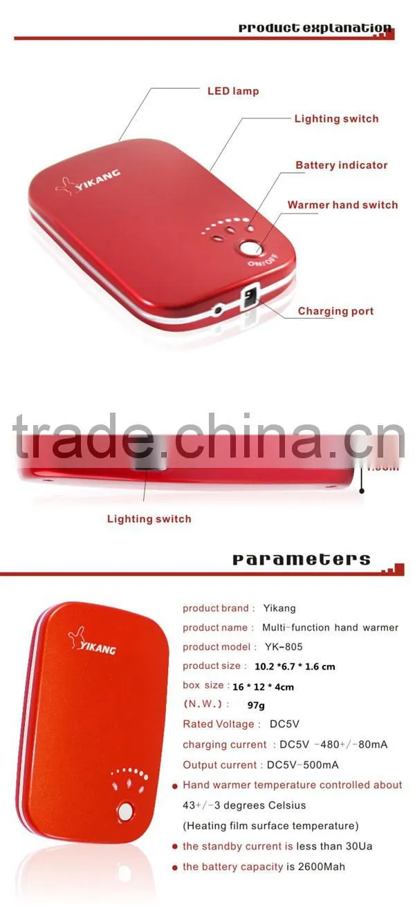 Low Price YK-805 Reusable electric hand warmers hand heater