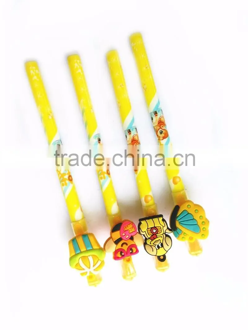 High-quality Cute Animal Shaped Cartoon Soft Rubber 2d Pen Topper PVC