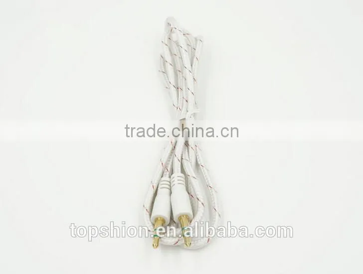 Braided car aux audio cable usb cable 3.5mm stereo audio cable male to male