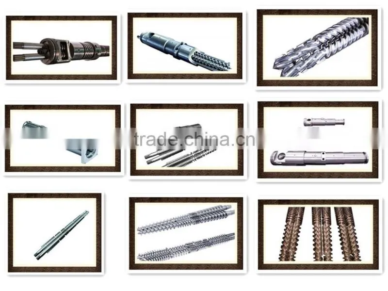 Wear and corrosion resistance conical twin screw and barrel for recycling