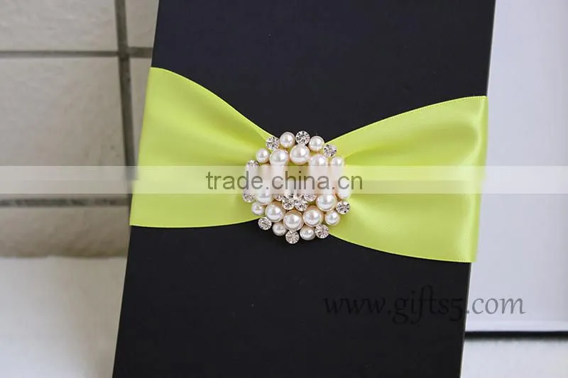 Elegant black packaging boxes for wedding invitations