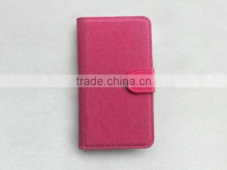 Jeans Style Canvas Leather Diary Phone Universal Case