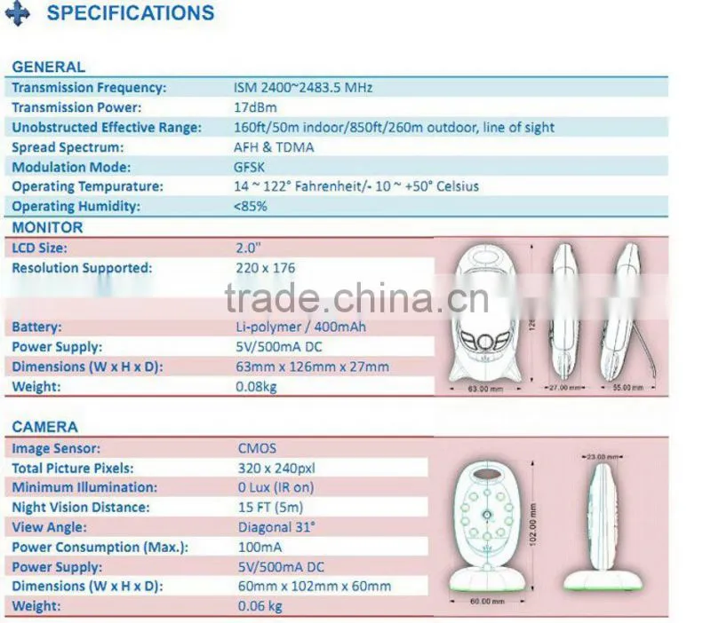 high quality china manufacturer ultrasound baby monitor digital baby monitor with great price