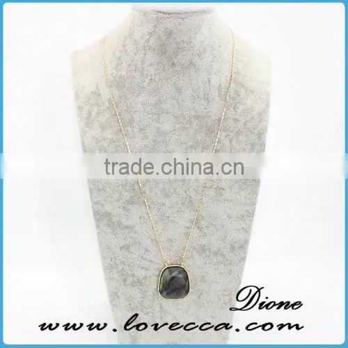 China Factory Wholesale Women Gold Chain Black Stone Necklace