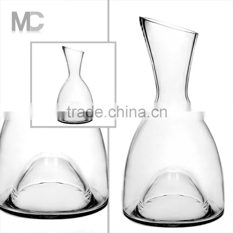 Hot Sale Hand Blown Single Clear Glass Bulk Wine Decanter