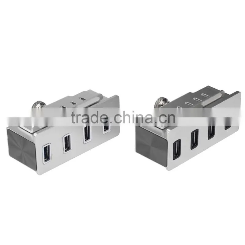 hot sale Clip-on USB 3.0 4-Port Aluminum Hub for pc