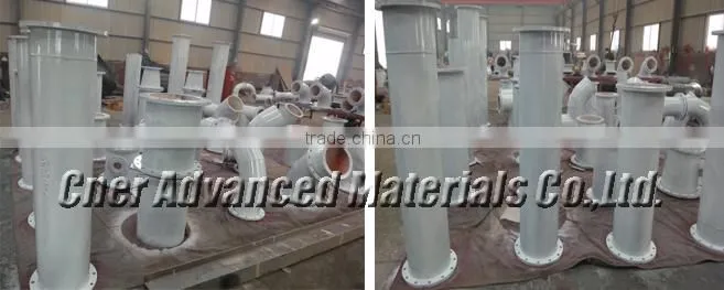 Ceramic lined wear resistant steel pipe, ceramic lined elbow