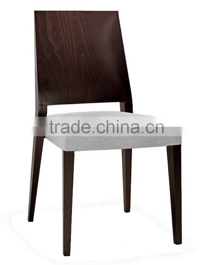 Factory price restaurant solid wood dining chair with plywood backrest