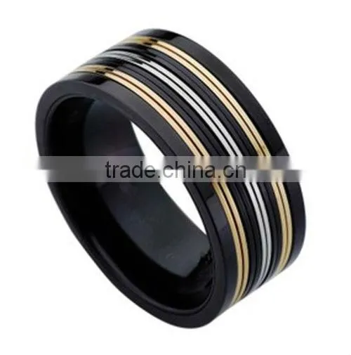 2013 new trendy wholesale tungsten ring , direct factory fashion accessories for men,gold-plated jewelry
