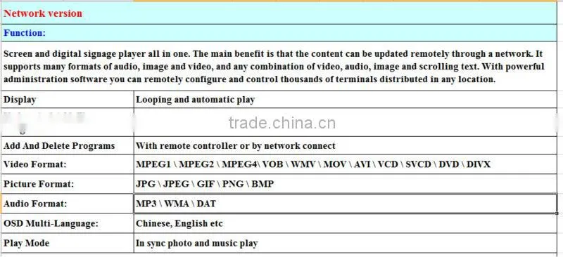 led advertising media player wifi streaming