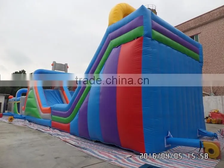 large inflatable bouncer castle and slide combo,huge inflatable obstacle course