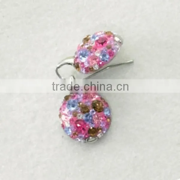 colors crystal earrings ,womens wedding and party stainless steel earrings