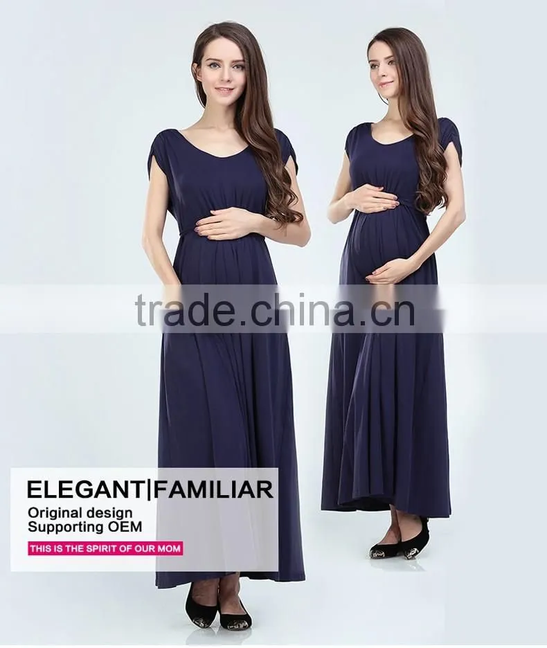 Long breastfeeding dress maternity clothes Fashionable
