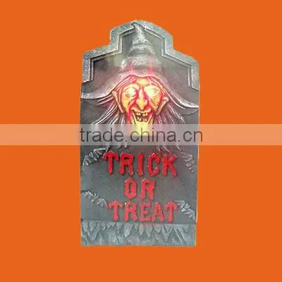 Halloween "Be Very Afraid" Lighted Tombstone Display - Lights/Sound
