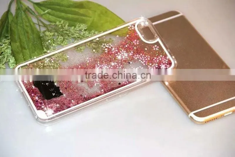 2016 new arrive beautiful pattern Mobile phone moving glitter flash light case for iphone