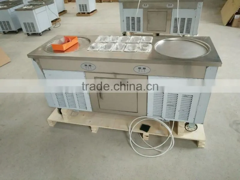 fried ice cream rolls machine new 2016 fried ice cream machine double pan