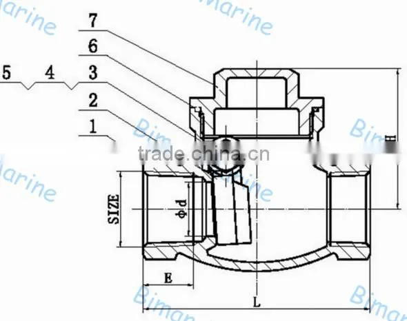 Marine DN20 Cast Iron Swing Check Valve Electric Water Valve