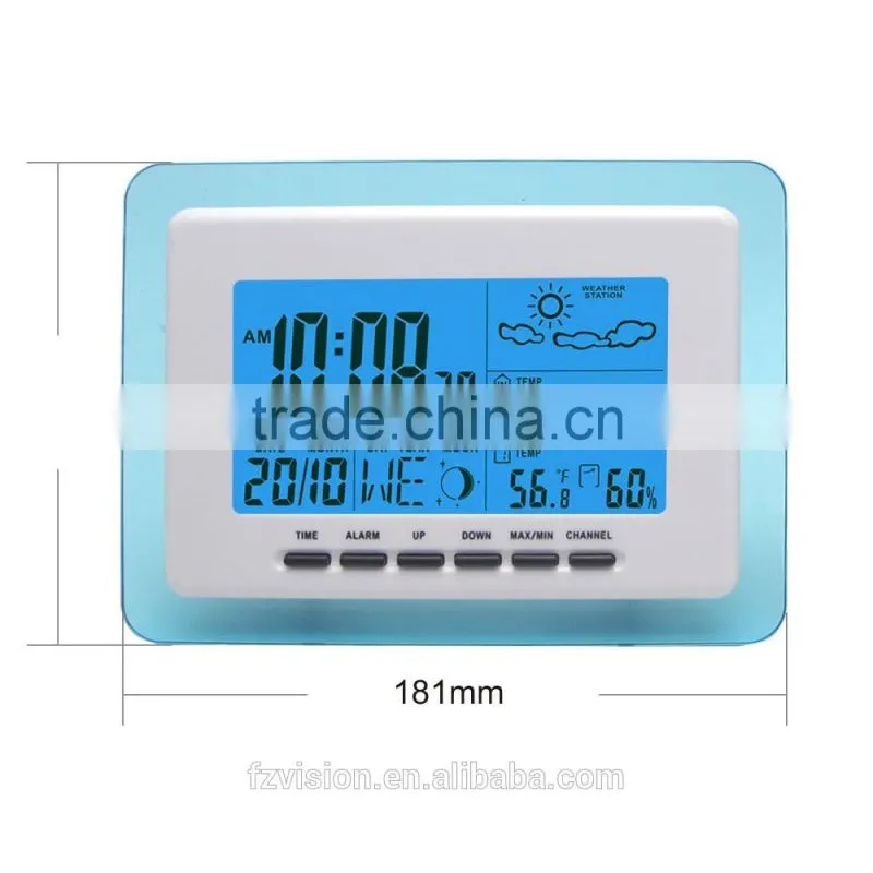 Digital LCD Display Thermo-hygrometer wifi Weather Station Clock Wireless Weather Station with 2 sensors