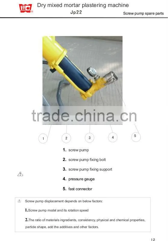 Putzmeister MP22 plaster spray equipment with CE