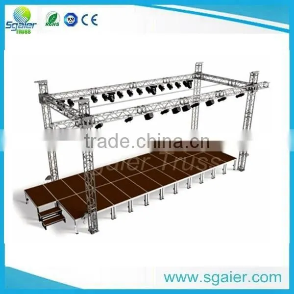 Black stage railing aluminum handrail concert portable stage install