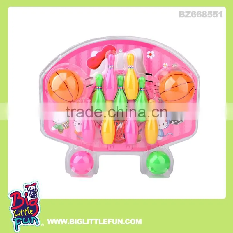 Sport toy basketball hoop and bowling set toy