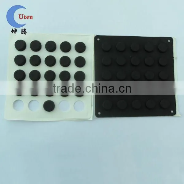 Non-slip adhesive silicone rubber foot pad