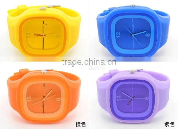 Fresh perfect flowery analog jelly candy smart quartz silicone watch for all