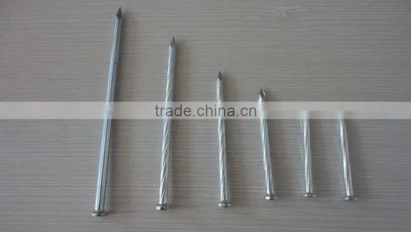 4 inch Galvanized steel nail grooved shank concrete nail from China facfory