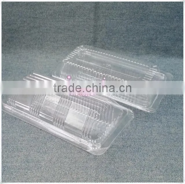 Beautiful disposable transparent plastic cake/fruit/cookie box, small plastic food container.