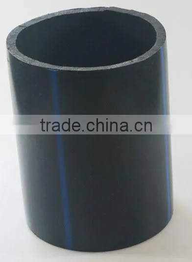 High Density water supply hdpe black pipe with blue stripe