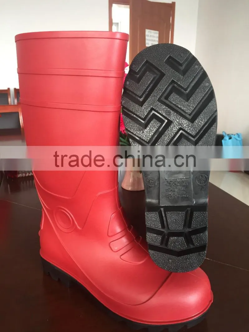Steel toe safety boots pvc work shoes