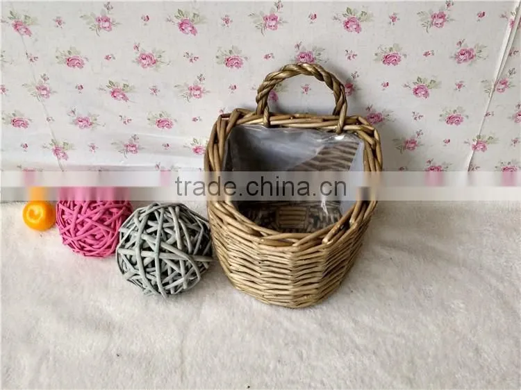 handmade cute hanging plant baskets plastic lined plant basket