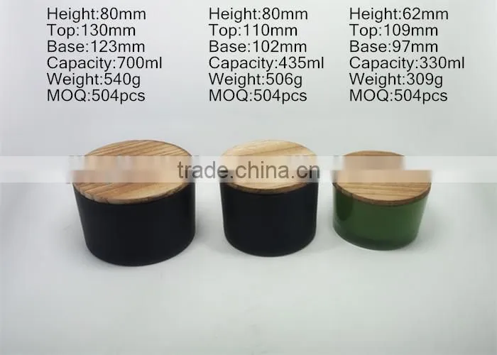 matte black glass candle holder with black metal lid