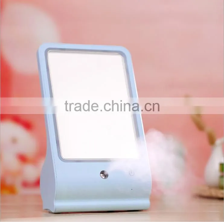 USB Desktop Makeup Mirror With LED Lamp/ Portable Mist Spray Apparatus