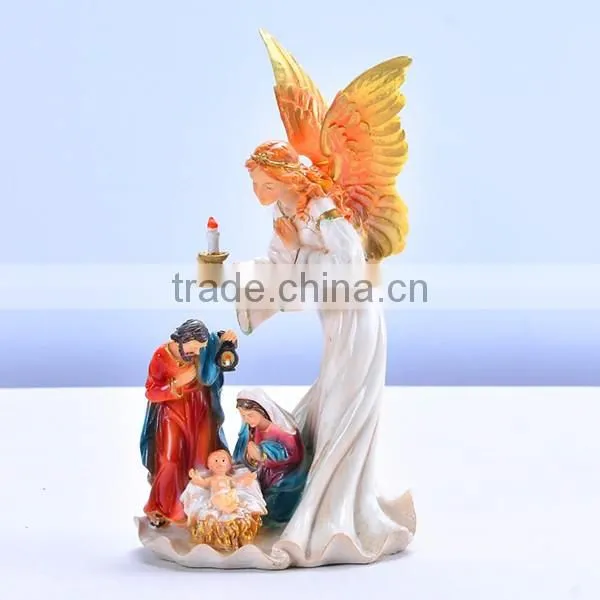 Religious Christian ceremony baptism mary crucifix cross figurine