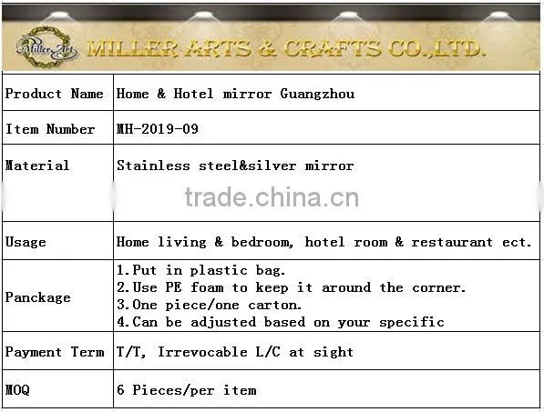 MH-2019-09 Stainless steel modern decorative mirror