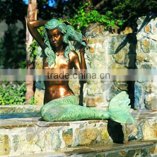 2015 Hot Sale Bronze Fountain Mermaid for Home Decor