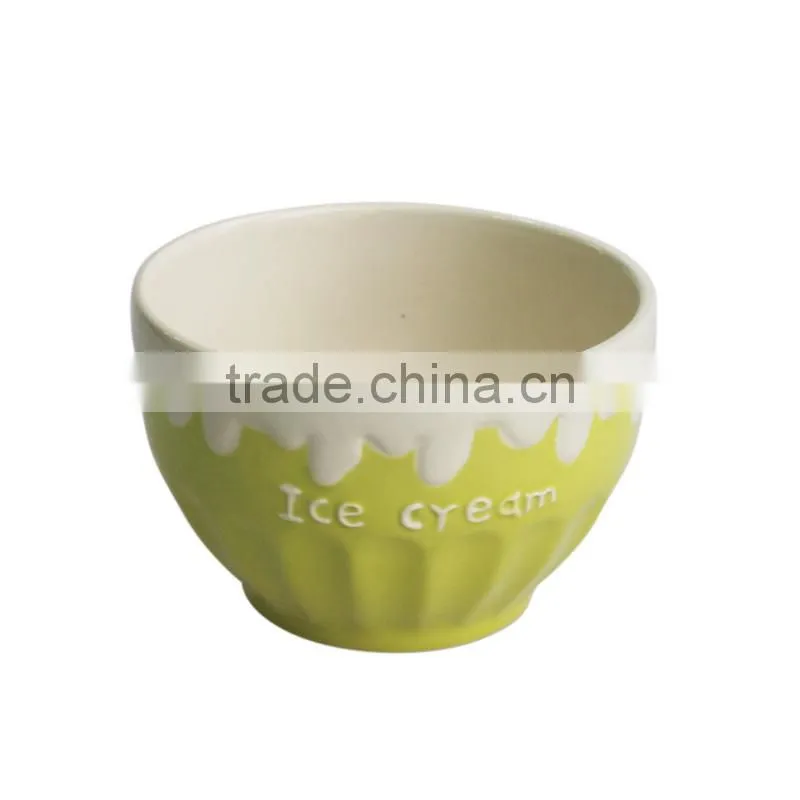 4.7"orange color hot sell ceramic ice cream sundae bowls