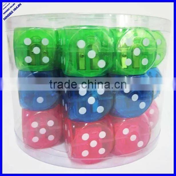 4x4cm dice shaped fancy jumbo pencil sharpener