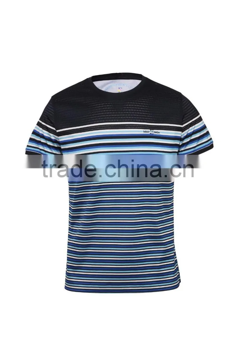 Summer new men's striped t- shirt