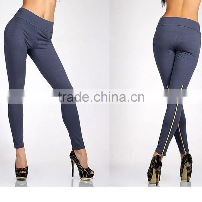 wholesale cheap price high quality Winter candy color Skinny Tight Zip Legging Stretch Pant Slim Jeggings Pencil Trouser