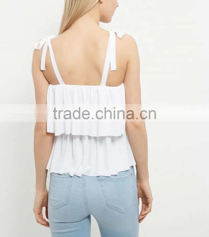 2016 Newest Sexy Layered Tie Strap Cami Sleeveless Top HST8043