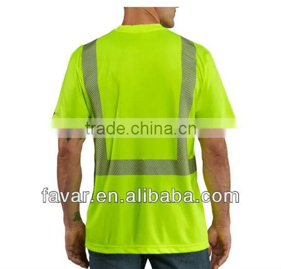 Mens Polyester High Visibility Reflective Class 2 Short Sleeve T-Shirt